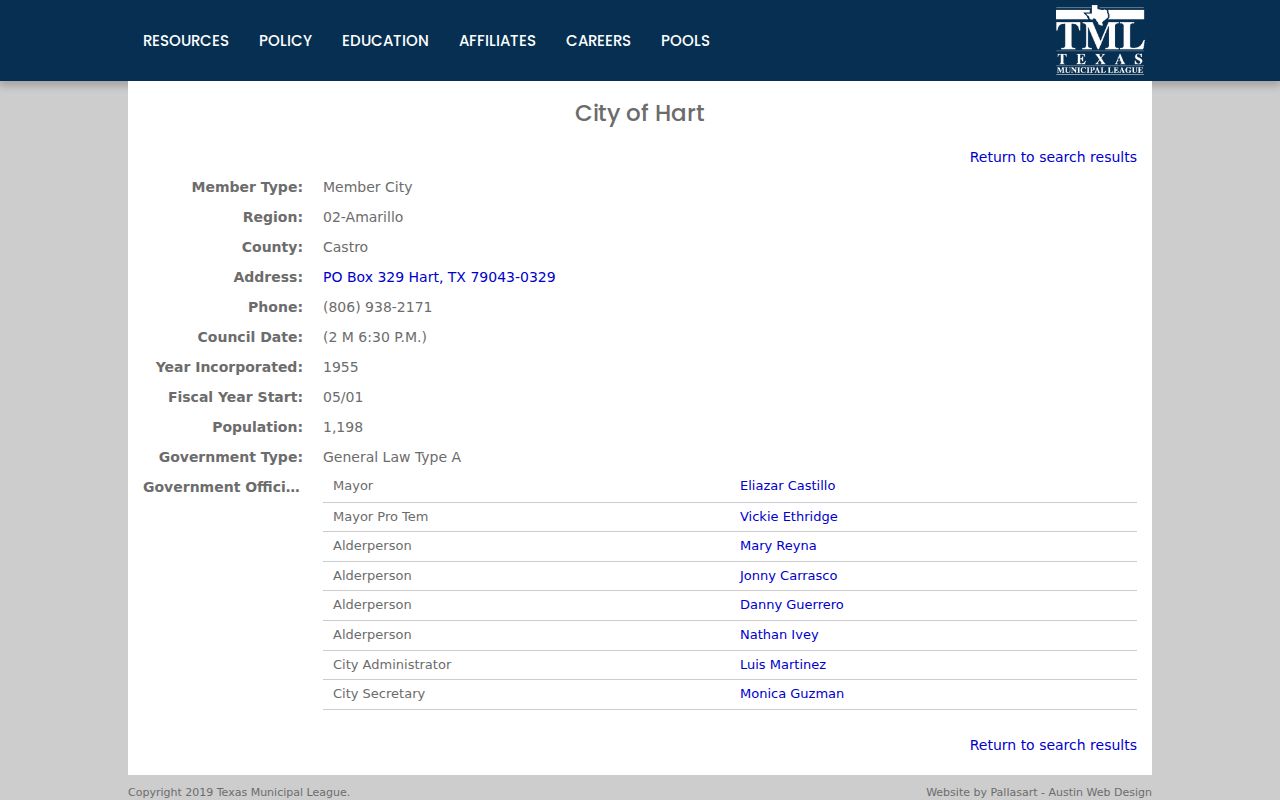 Castro County Hart court docket civic contact profile
